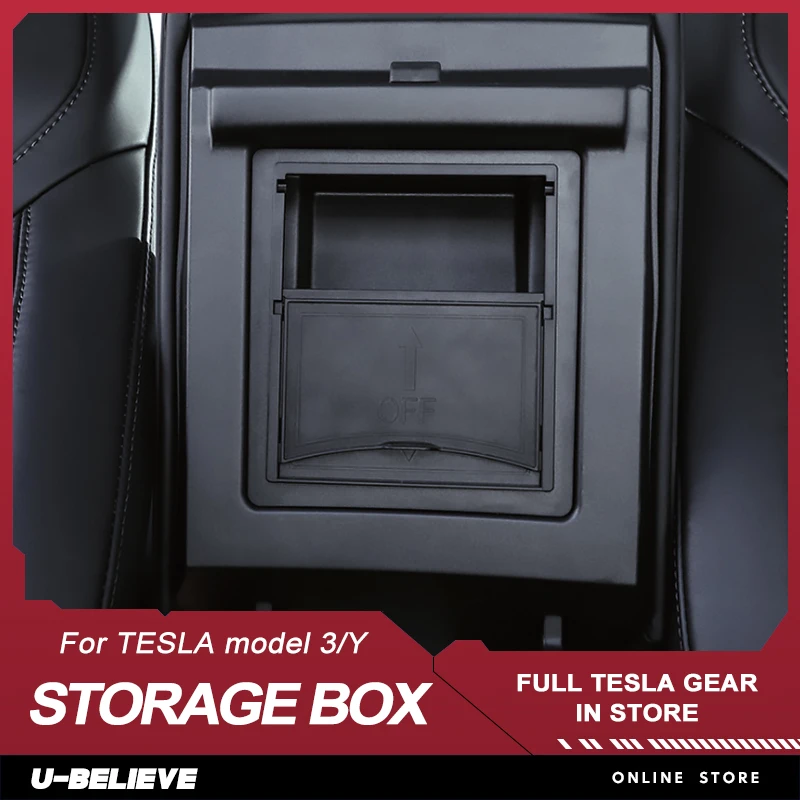 

For Tesla Model 3 Y Car Accessories Interior Decoration Auto Center Console Organizer Parts Armrest Holder Hidden Storage Box