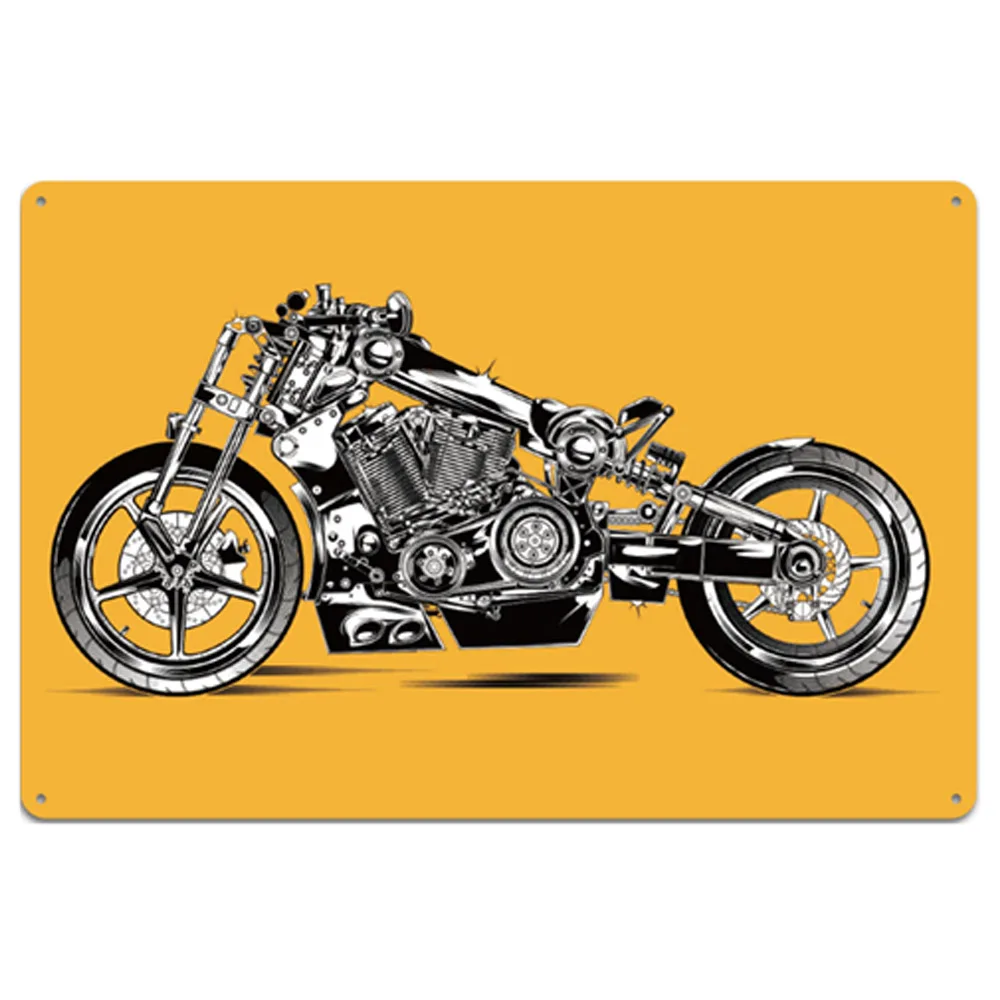 Винтажная металлическая Оловянная вывеска для мотоцикла фотообои наклейки на