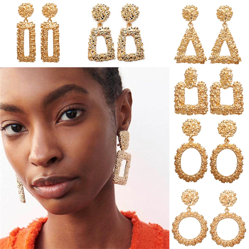 

LIMARIO Statement Earrings Big Geometric Round Earrings For Women Hanging Dangle Earrings Drop Earing Modern Female Jewelry