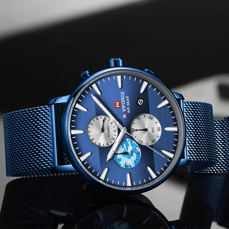 Naviforce мужские часы ультра тонкие синие модные кварцевые 2019 люксовый бренд s