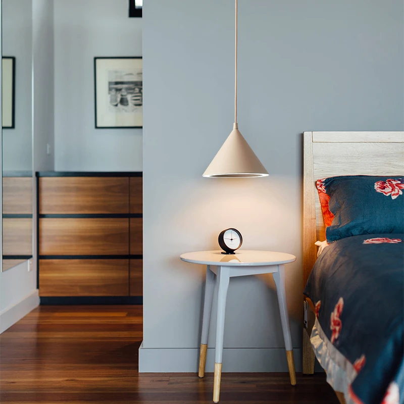 Nordic Bedroom Bedside Pendant Lights Minimalist Colorful Round Long Line Lighting Aluminum Restaurant Cafe Bar Hotel Droplight | Лампы и