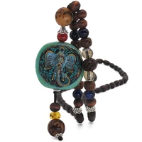 vintage ethnic strand wood bead necklace for women nepal retro elephant sweater chain autumn winter joker neck jewelry
