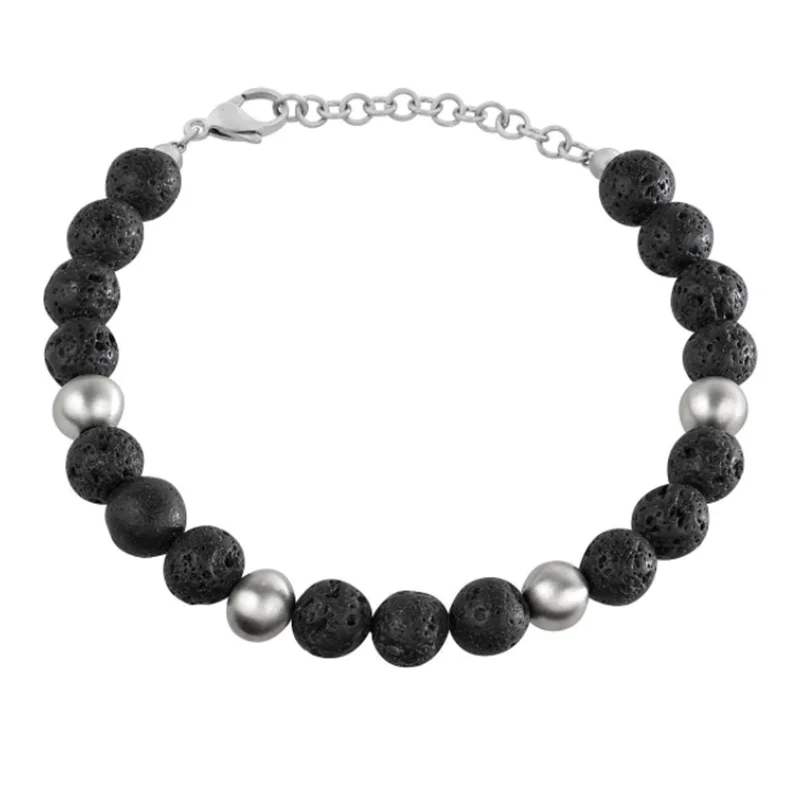 Лидер продаж 2020 мужской браслет Runda из вулканического камня браслеты нержавеющей