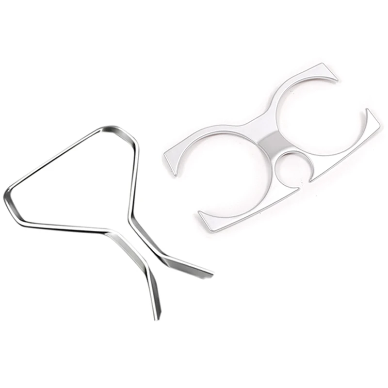 

1X Silver Reading Light Chrome Cover for BMW 5 Series G30 X4 G02 G11 G12 & 1x Car Front Water Cup Holder Cover Trim