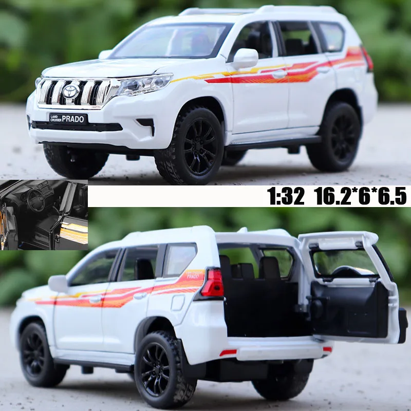 

1:24 1:32 TOYOTA PRADO SUV die cast Alloy cars model Diecasts & Toy Sound and Light Back Children Toy Collection Free Shipping