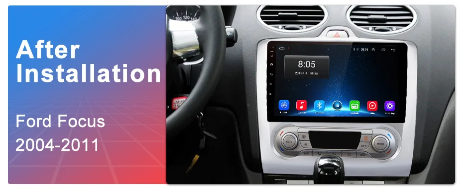 Junsun V1 2G+ 32G Android 9,0 DSP автомобильный Радио Мультимедиа Видео плеер навигация gps для ford focus 2 3 Mk2/Mk3 хэтчбек 2 din DVD
