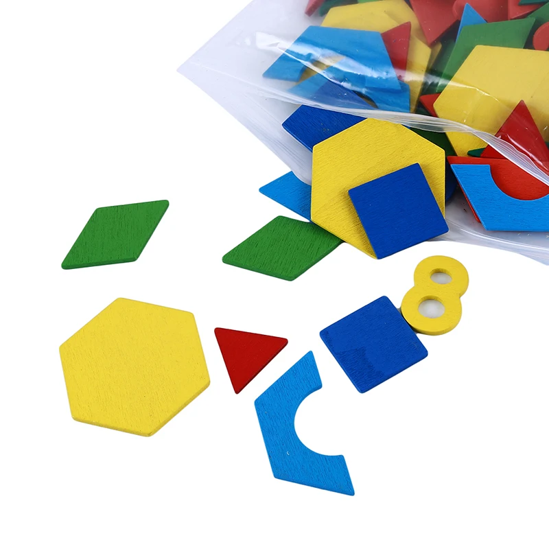 

170 pcs/set Colorful Wooden Tangram Puzzle Toys Baby Kids Preschool Teaching Toy Geometric Shape Game Creativity Jigsaw