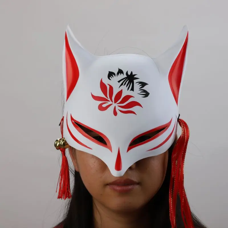 Маска унисекс из японской лисы с кисточками и колокольчиками 2020 | Тематическая