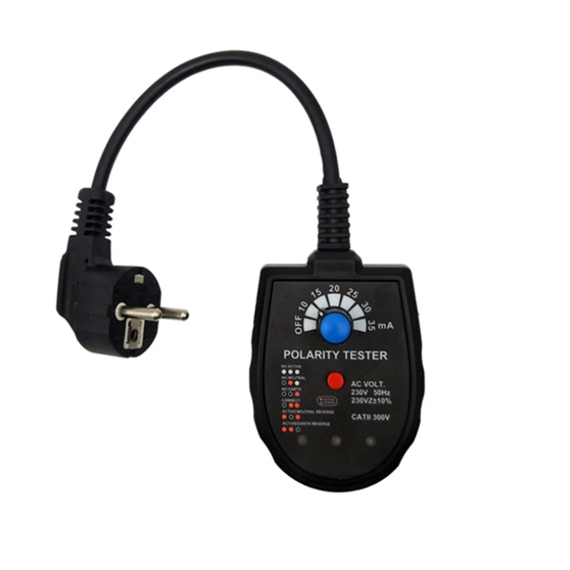 

Voltage Test Socket Detector Rcd Test Leakage Detector Polarity Tester Phase Check Plug Socket Tester EU Plug
