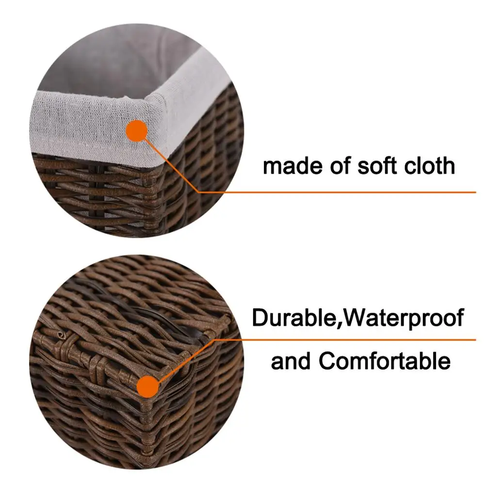 

Handmade Wicker Storage Baskets Set Woven Decorative Organizing Nesting Baskets for Bedroom Bathroom(Set of 4,Brown)