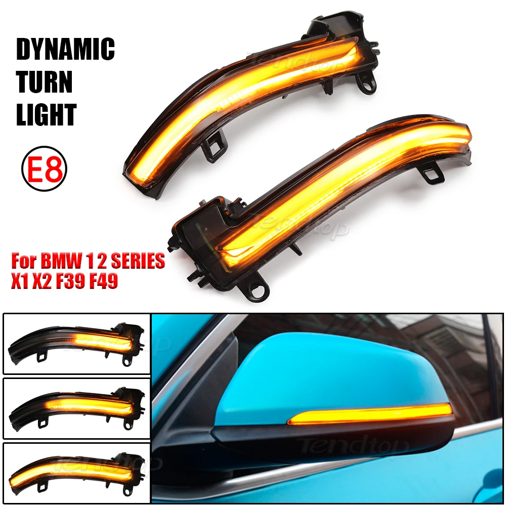 

LED Dynamic Turn Signal Blinker Light Sequential Side Mirror Indicator Lamp For BMW X1 F48 16-21 1 2 Series F52 F45 F46 X2 F39