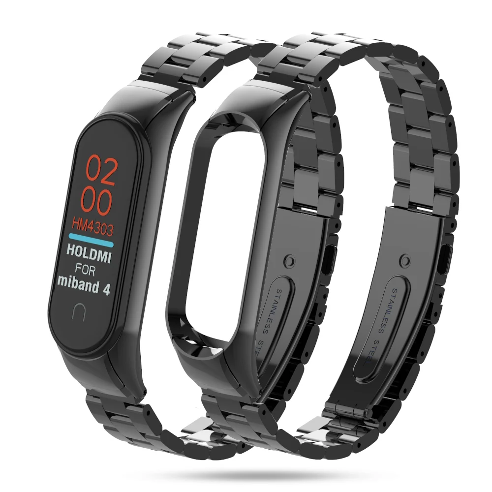HANGRUI mi Band 4 металлический ремешок из нержавеющей стали для Xiaomi mi Band 4/3 Замена браслета mi band 4 совместимый ремешок с пряжкой