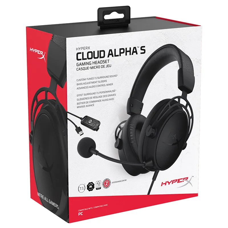 Игровая гарнитура Kingston HyperX Cloud Alpha S объемный звук 7 1 с микрофоном для киберспорта