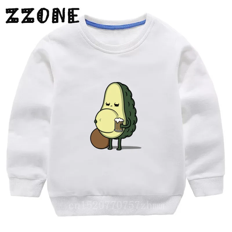 Детские толстовки милые с авокадо из мультфильма хлопковый пуловер для малышей