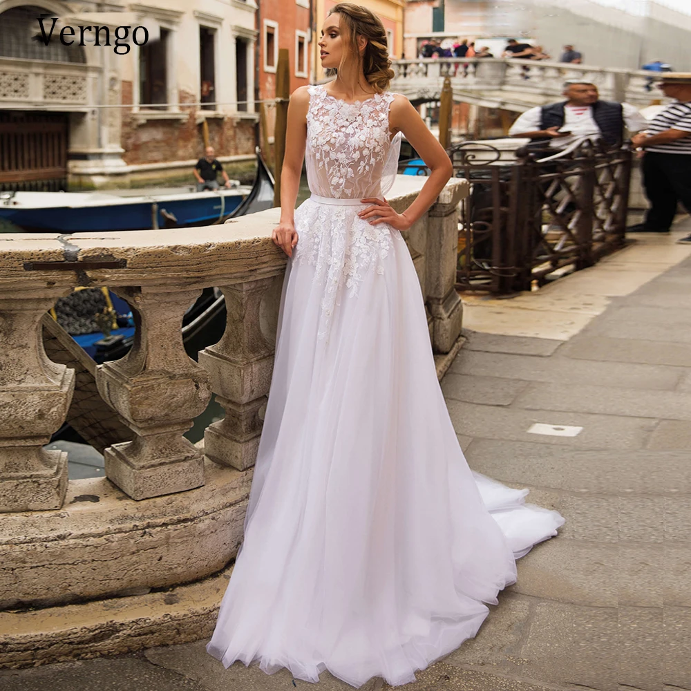 Элегантное свадебное платье Verngo в стиле бохо 2020 кружевные 3D цветочные аппликации