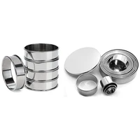 11 pcs stainless steel mousse ring round cake mold 5 pcs double rolled tart rings round muffin rings crumpet rings retail