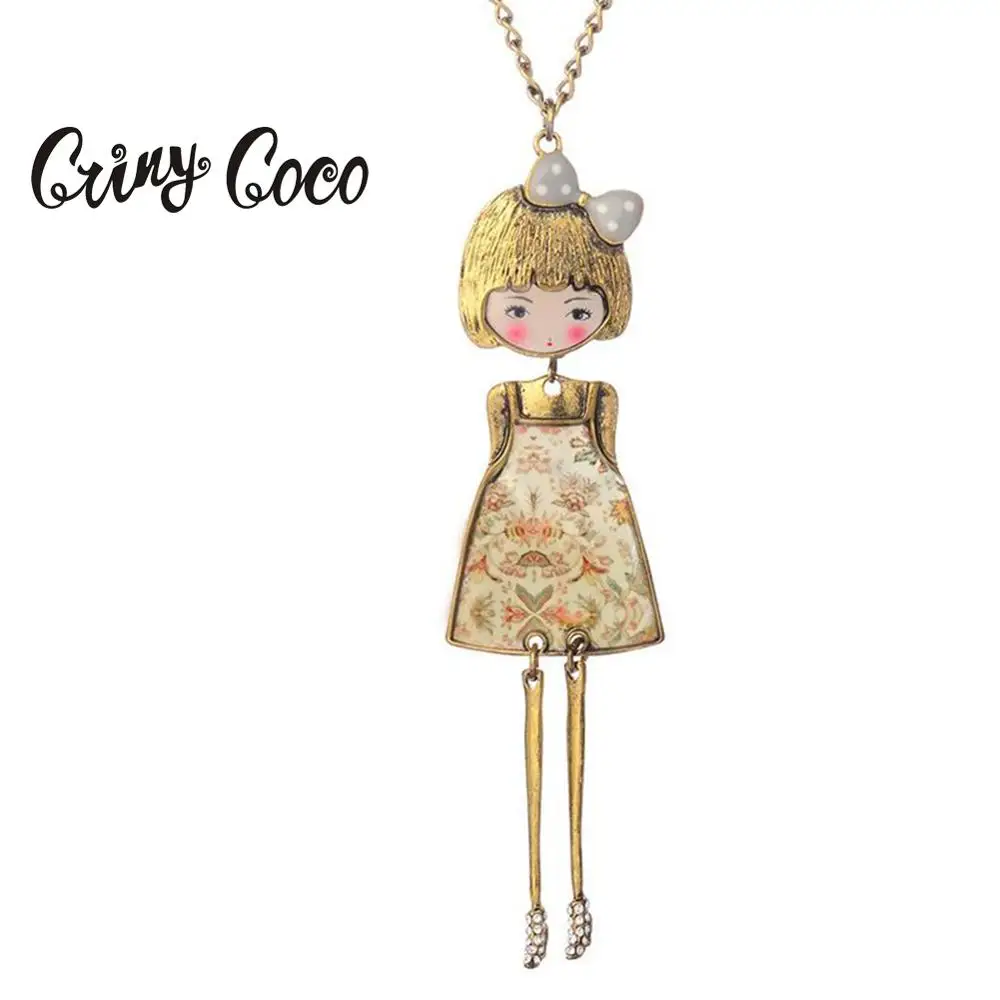 Милые кукольные ожерелья Cring Coco подвески для девочек вечерние ювелирные изделия