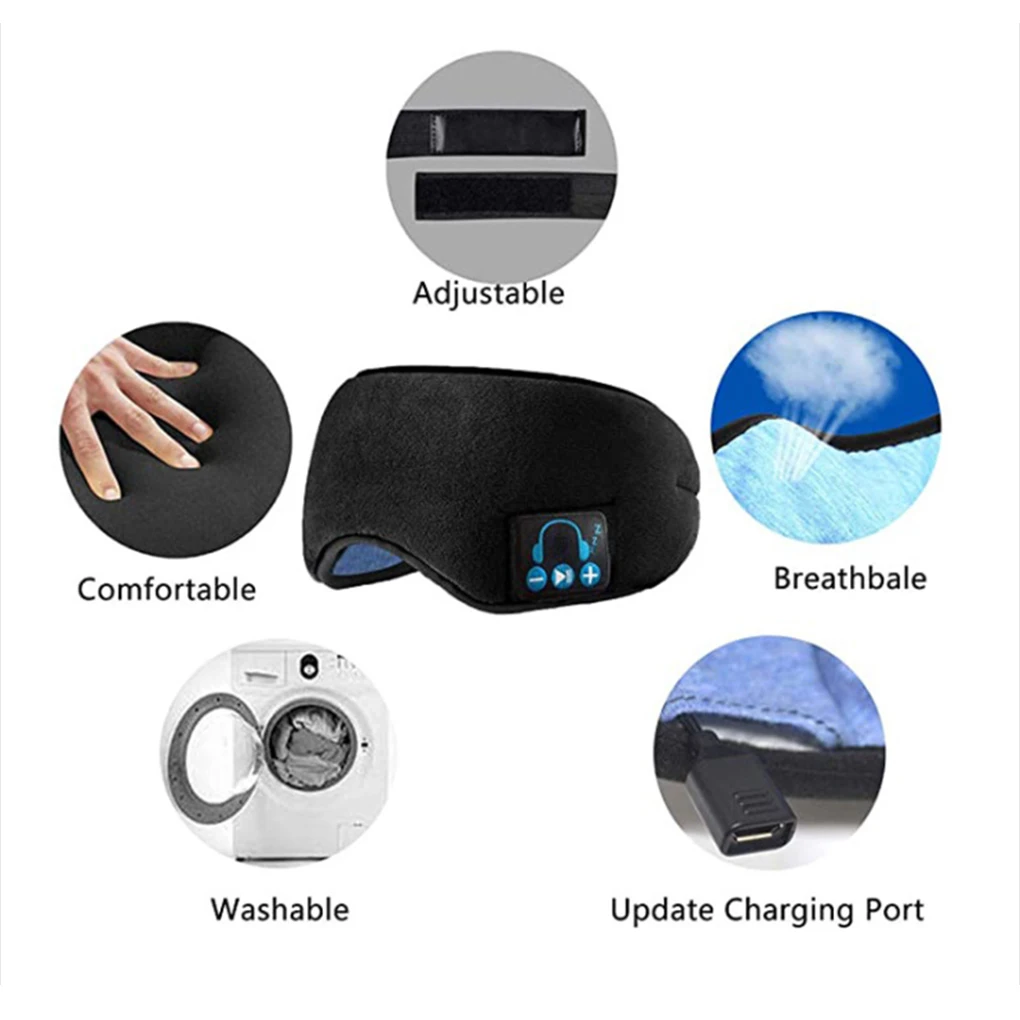 Беспроводные наушники-маски для сна 5 0 с поддержкой Bluetooth музыкальный