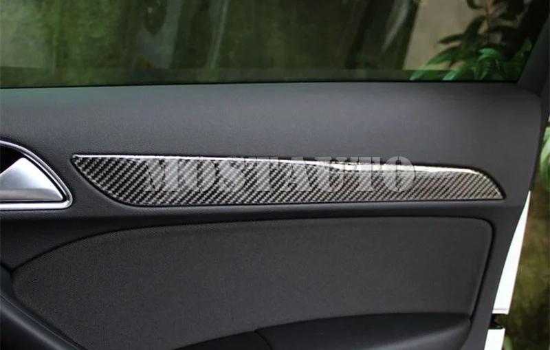 Для Audi Q3 8U карбоновое волокно панель двери автомобиля Молдинг Накладка 2012-2018 4 шт.