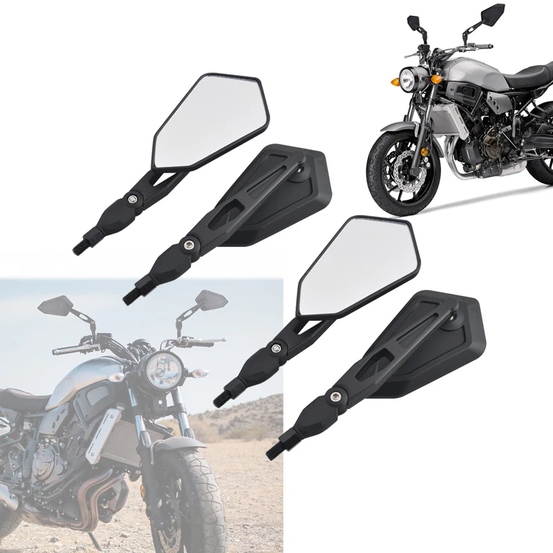 Мотоциклетное боковое зеркало заднего вида 10 мм для Yamaha FZ6 FAZER FZ6R FZ8 FZ1 XJ6 MT-07 Suzuki