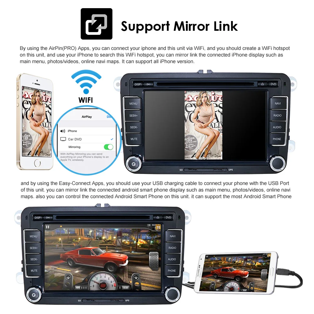 2din Android 9,0 четырехъядерный 2 ГБ 16 ГБ Автомобильный DVD для Passat CC Polo GOLF 5 6 блок EOS T5 Sharan Tiguan с GPS и RADIO BT