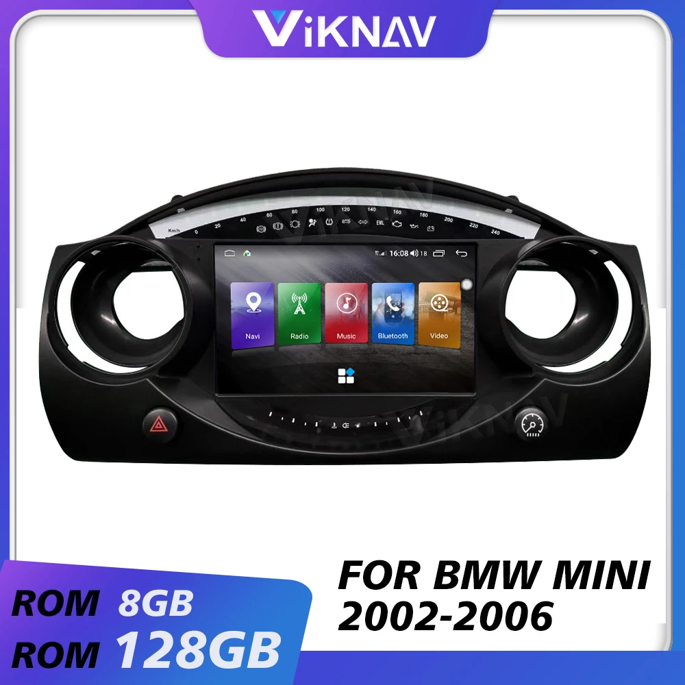 

Автомобильный мультимедийный плеер для BMW Mini 2002-2006, Android, автомобильное радио, GPS-навигация, магнитофон, видеоплеер, HD сенсорный экран