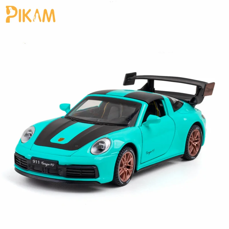 

1/32 Porsches 911 TARGA 4S Diecasts Alloy Racing Car Model Simulation Metal Toy Model Sound Light Collection Gift For Children