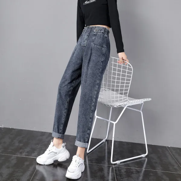 Женские свободные джинсы с высокой талией популярные шаровары весна-осень 2020