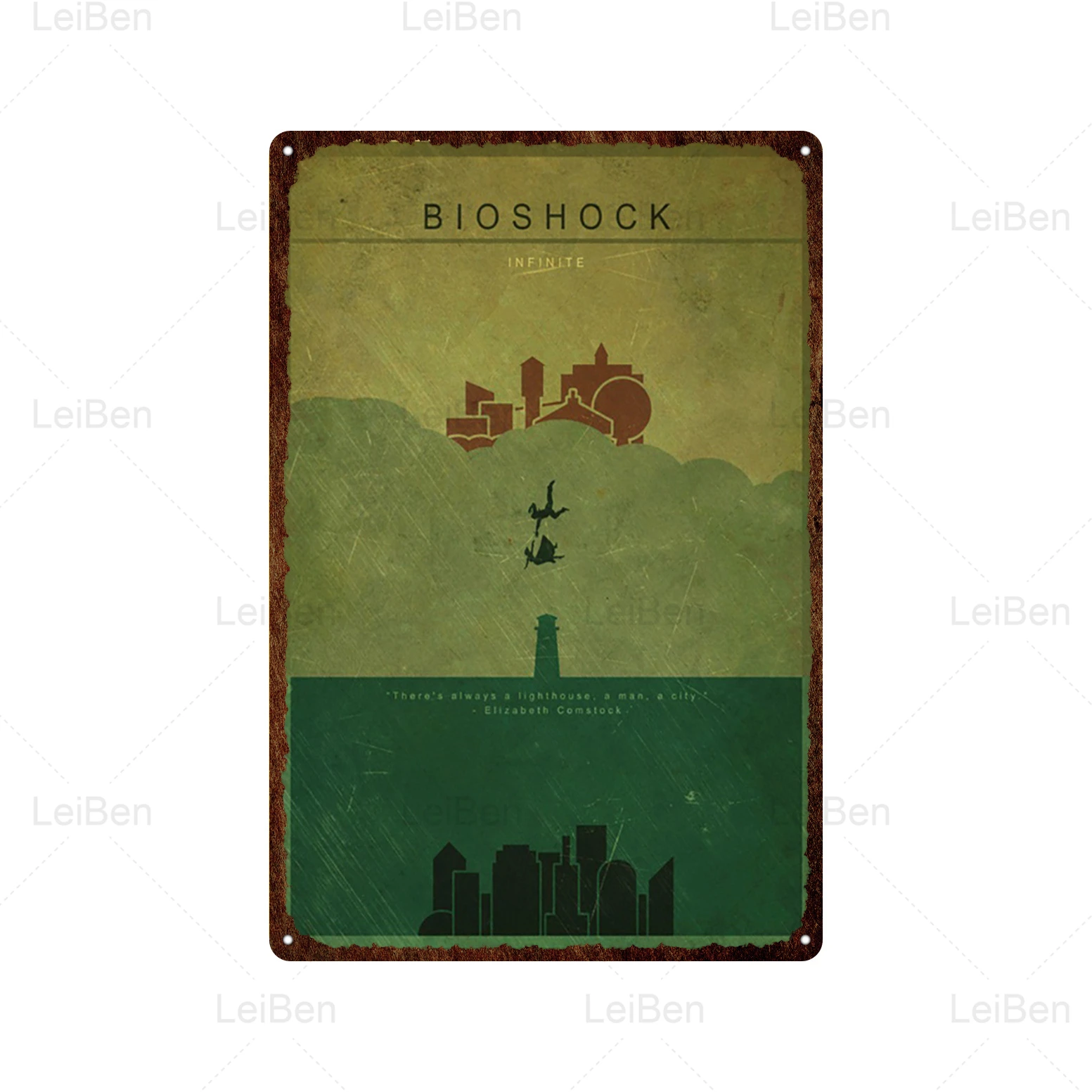 Металлический знак из фильма Bioshock Infinite винтажный жестяной металлическая