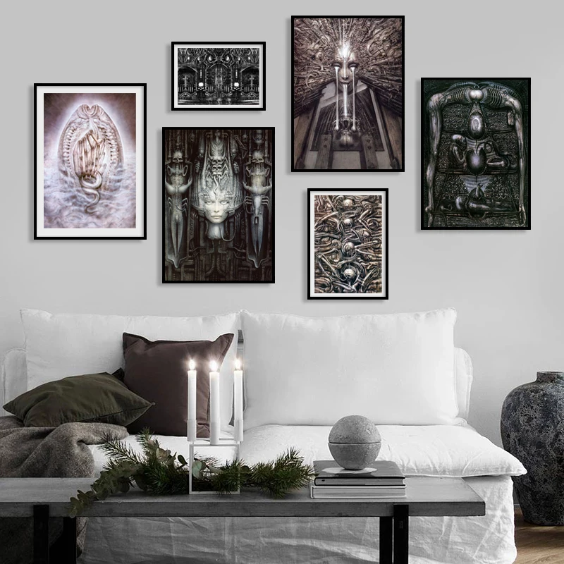 Картина на холсте Hr Giger Li II с изображением инопланетянина | Дом и сад