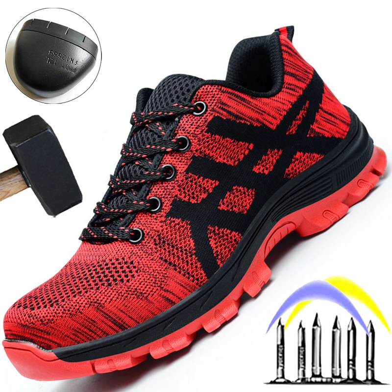Защитная Рабочая обувь для женщин и мужчин защитная кроссовки со стальным носком