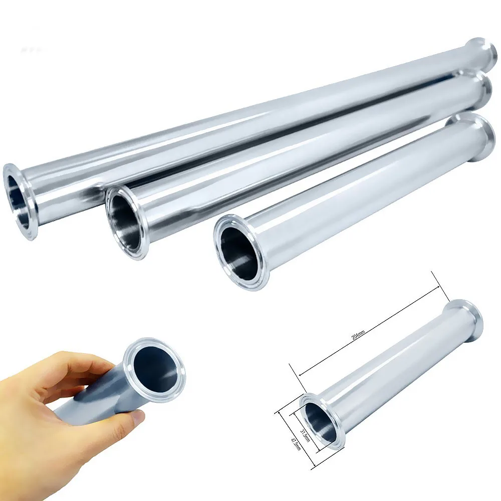 SS316 санитарно Spool трубки Tri Зажим Тип с Ferrule зажим 4/6/8/12/18/24 &quotДлина трубка Толщина 1