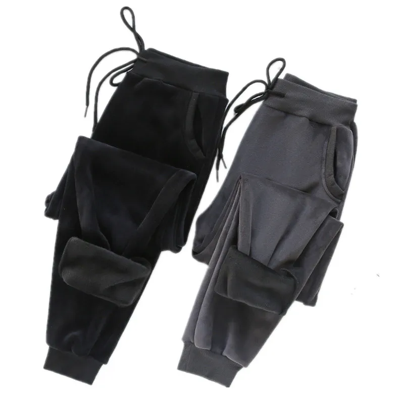 Женский вельветовый теплый зимний костюм черная серая Домашняя одежда зимняя