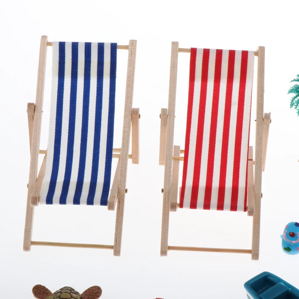 

Dollhouse 1:12 Scale Miniatures Beach Chair Umbrella Set Model Accessories