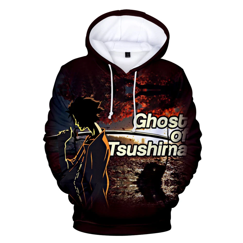 

3D print Beautiful Ghost of Tsushima Hoodie Long Sleeve Sweatshirts Men/Women Hoodies Kids Streetwear Cosplay Game Pullover
