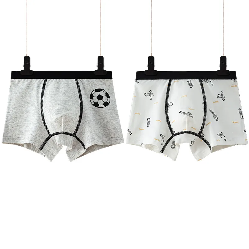 Полностью хлопковые трусы для мальчиков нижнее бельё шорты с футбольным