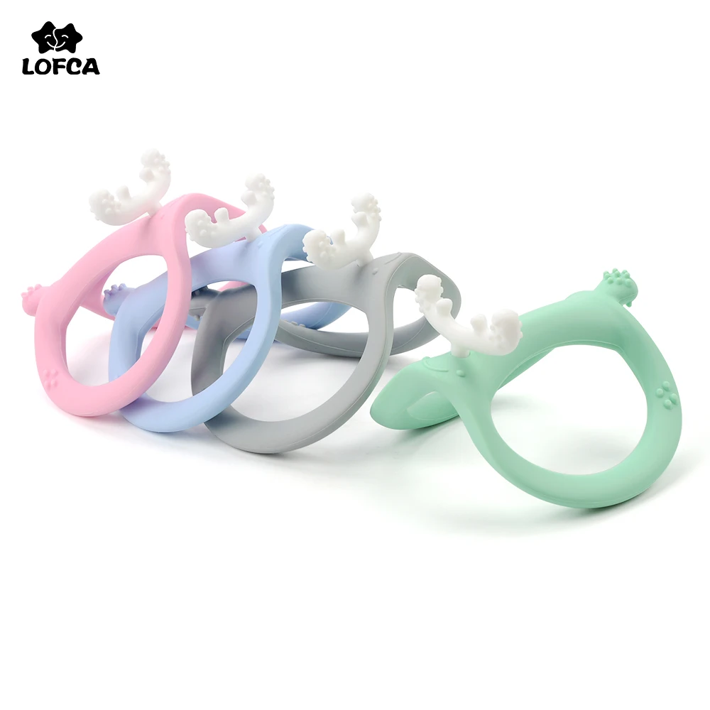 

Силиконовые Прорезыватели для зубов LOFCA Wag в виде оленя, не содержит Бисфенол А, пищевые игрушки для прорезывания зубов в виде животных, детс...