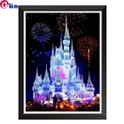 Набор для алмазной живописи, 5D полноразмерная Алмазная вышивка, круглыеквадратные инкрустированные алмазами, замок фейерверк, вышивка крестиком, художественное украшение