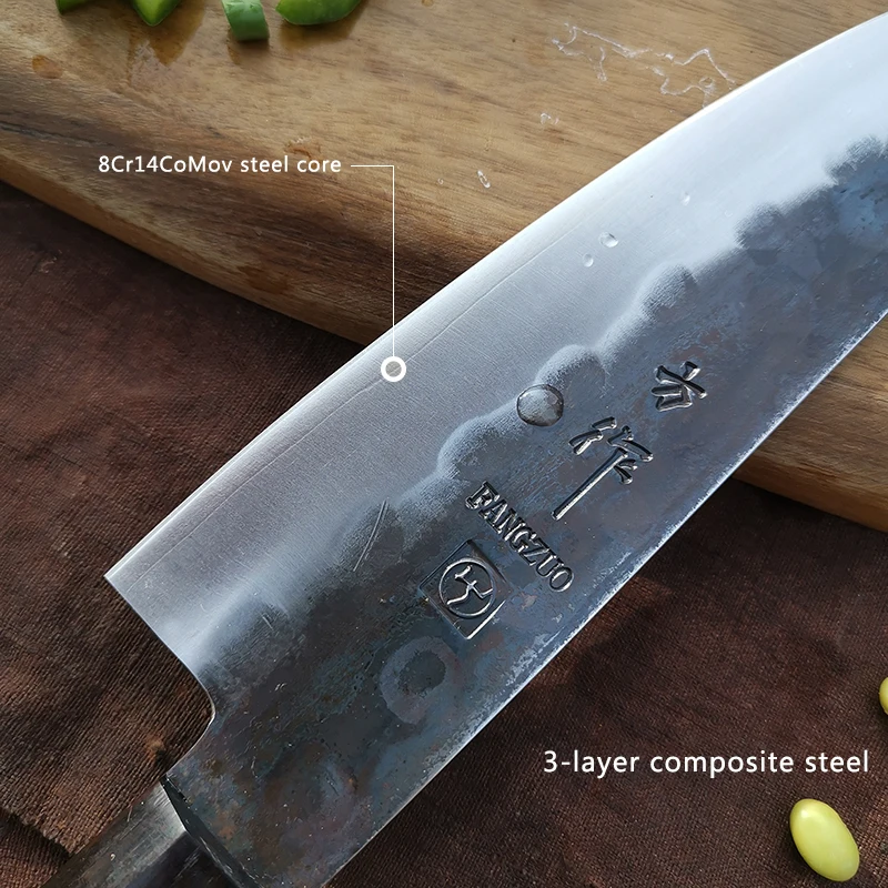 Нож Santoku ручной работы японский шеф нож из высокоуглеродистого пластика AUS10 7