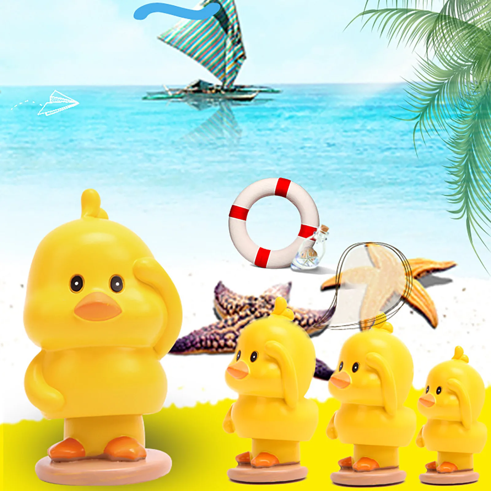 Милая мультяшная миниатюрная утка маленькие желтые утки украшения для