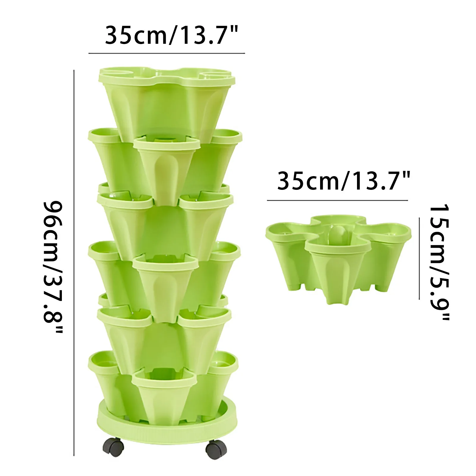 

Flower Pot Three-dimensional Four-petal Flower Pot Strawberry Pot Multi-layer Garden Decoration Outdoor Flower Pot home garden
