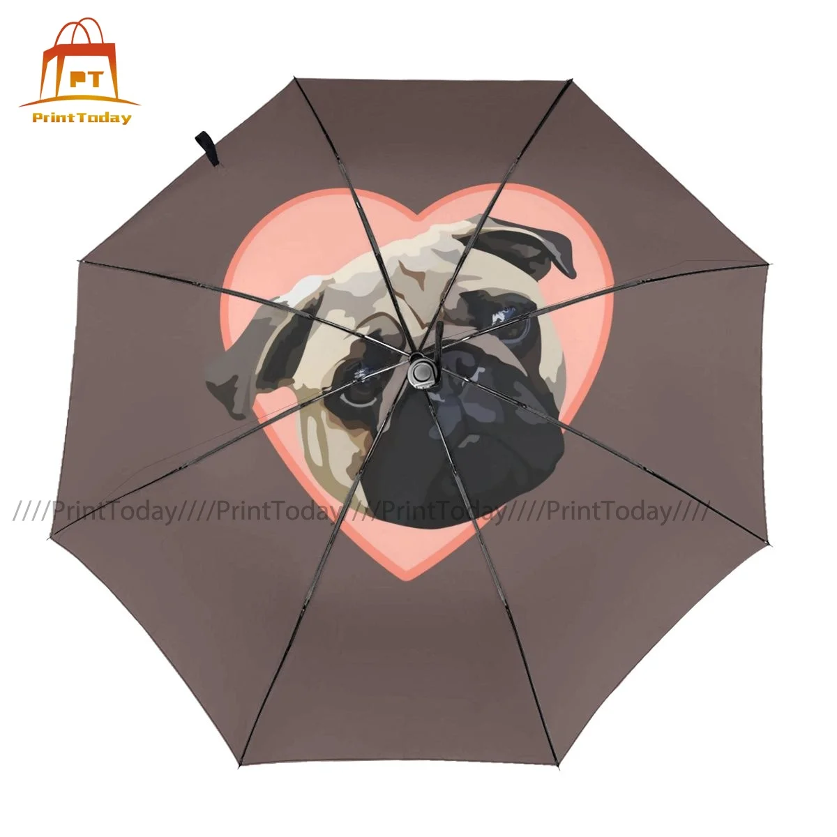 

Pug Umbrella Anti UV Automatic Umbrella Cool Design Reinforced Home Umbrella