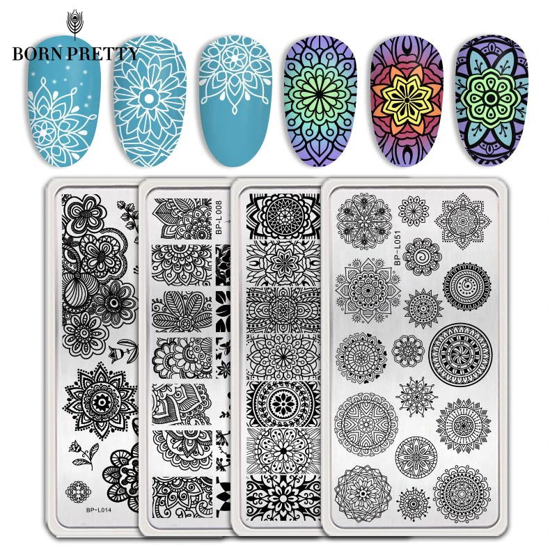 Штамповочные пластины BORN PRETTY для ногтей семейный шаблон из нержавеющей стали