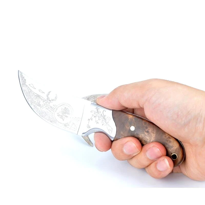 

7.36'' Fixed Blade Knife Wood Handle Small Straight Knife Survival Tactical Outdoor Camping Hunting Knives Self-defense EDC Tool