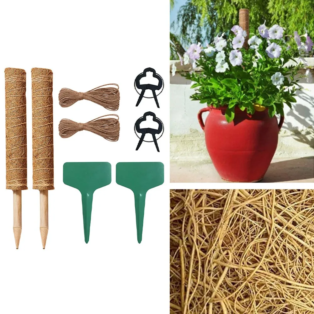 

One Set Garden Coir Moss Totem Pole Plant Extension Vine Support Coconut Palm Sticks Creeper Climbing Pole