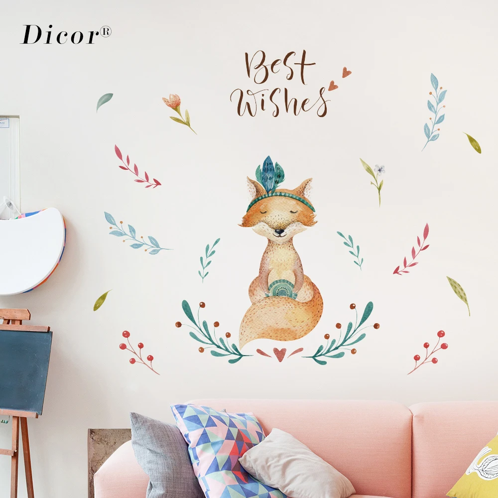 DICOR детские наклейки на стены для детской комнаты цветы Мультяшные животные