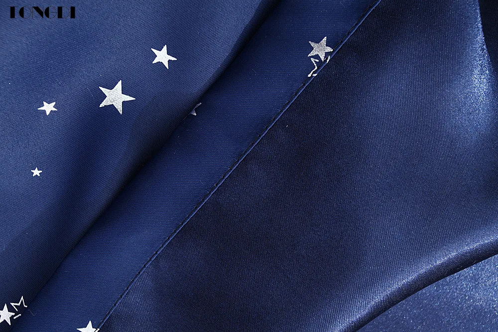 Блестящие шторы TONGDI с серебряными звездами высококачественные рождественские