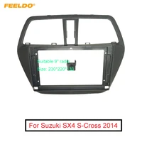 feeldo car 2din audio face plate fascia frame for suzuki sx4 s cross 9 big screen radio stereo panel dash mount refitting kit
