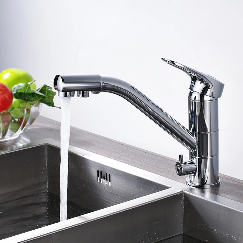 Onyzpily Kitchen Sink Faucet Pure Water Cold and Hot Dishwasher 3 Water Outlet Ways Sink Faucet Washer Household torneira de co