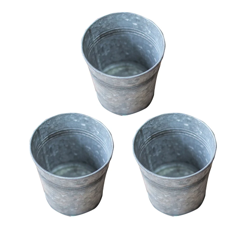 

3pcs Iron Succulent Flower Bucket Decorative Gardening Bucket Planter Container